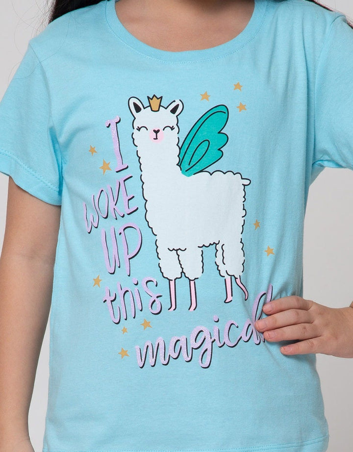 Little M Short Sleeve T-Shirt Print Llama 2 Packs