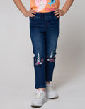 Little M Jegging Denim Unicorn Bordir Lutut
