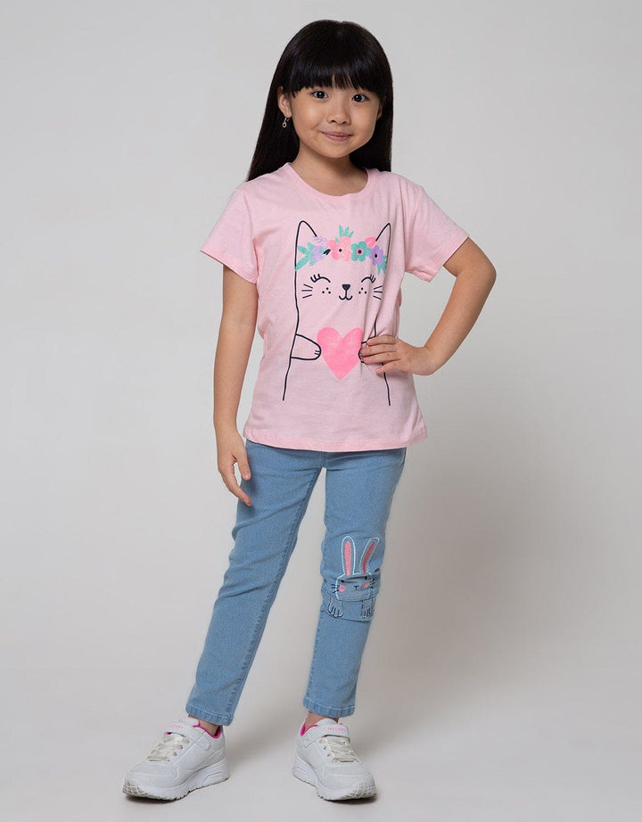 Little M Denim Jeggings Embroidered Bunny Stars