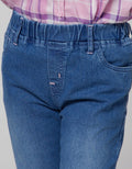 Little M Jegging Denim Cat Bordir Lutut