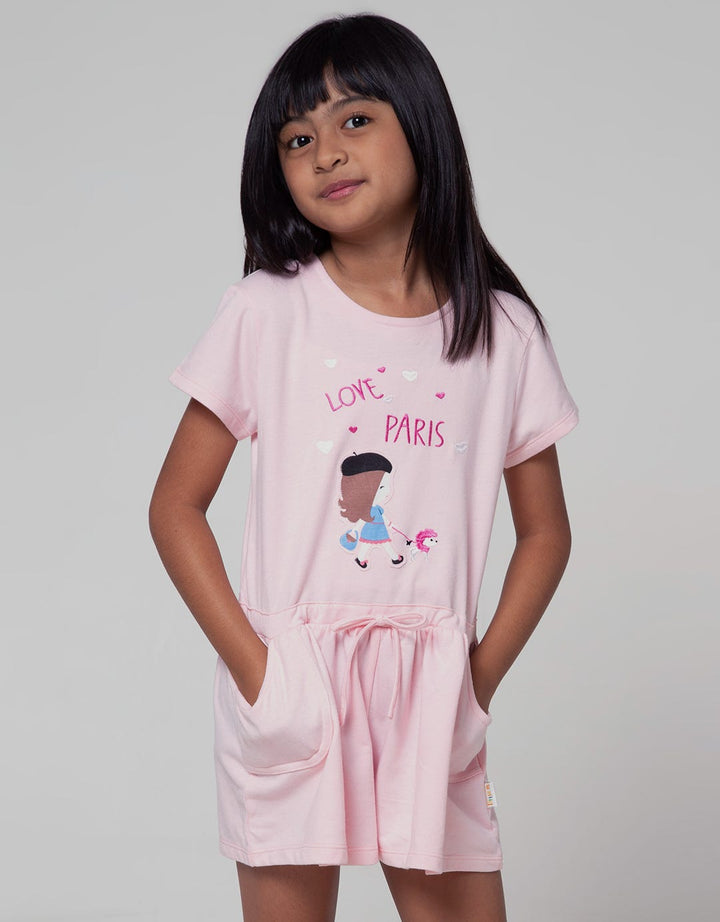 Little M Short Sleeve Jumpsuit Nonik Paris Poodle Serut