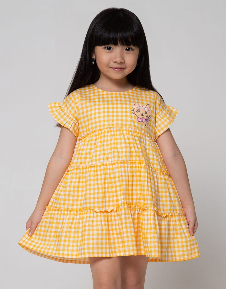 Little M Short Sleeve Square Midi Dress