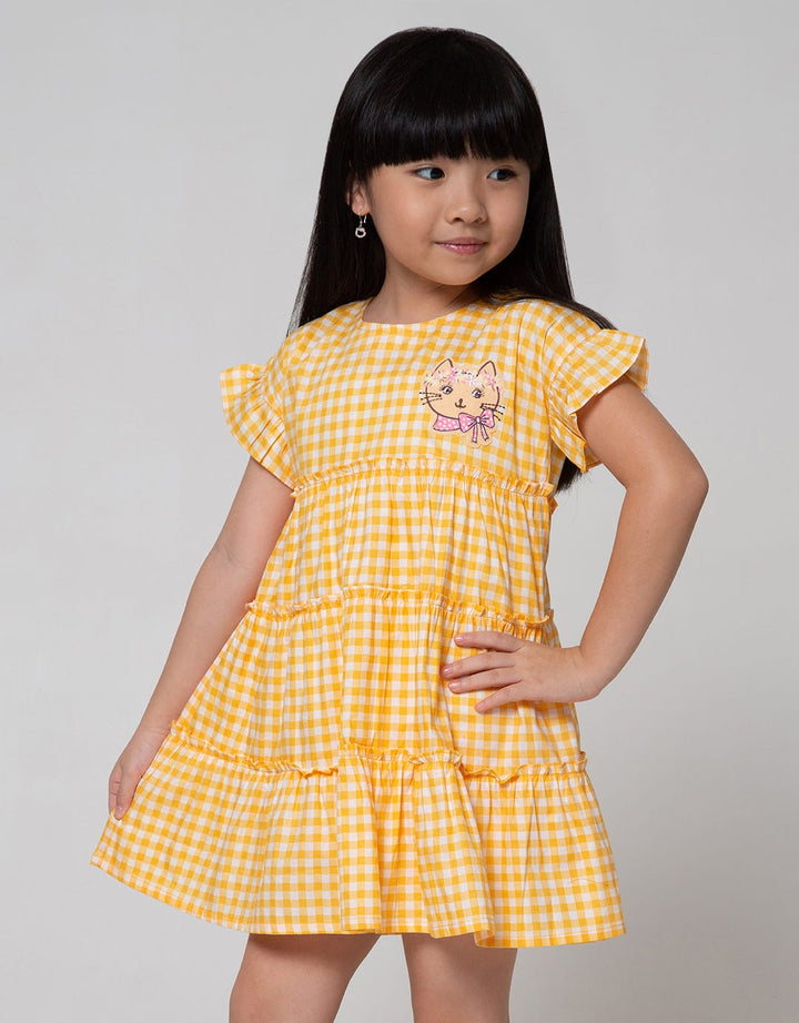 Little M Short Sleeve Square Midi Dress