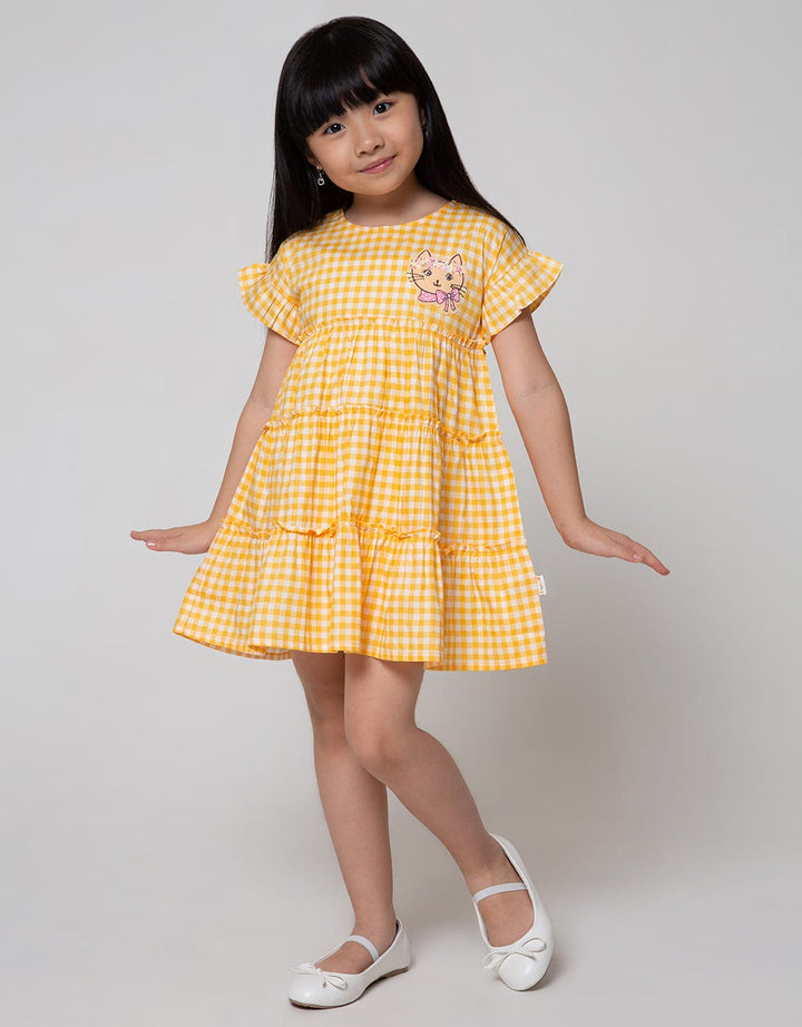 Little M Short Sleeve Square Midi Dress