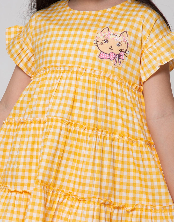 Little M Short Sleeve Square Midi Dress