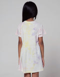 Little M Short Sleeve Midi Dress Daily Tie Dye Sablon Bear