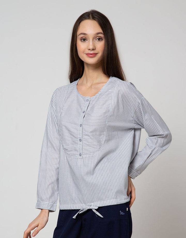 Triset Casual Blouse Stripe Full Print