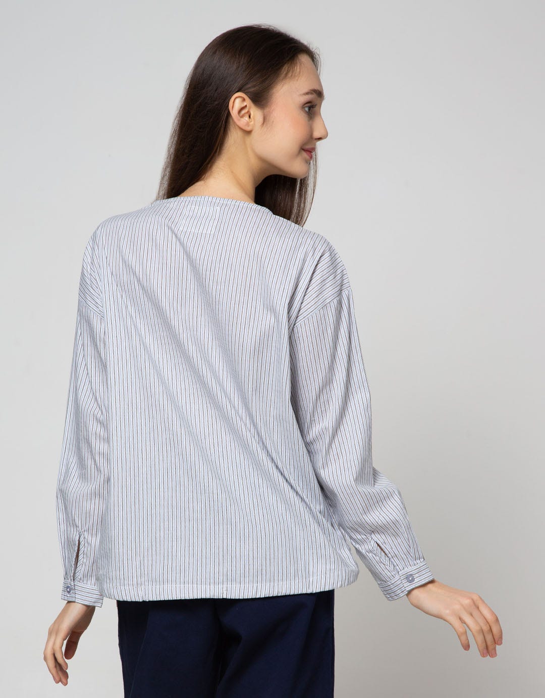 Triset Casual Blouse Stripe Full Print