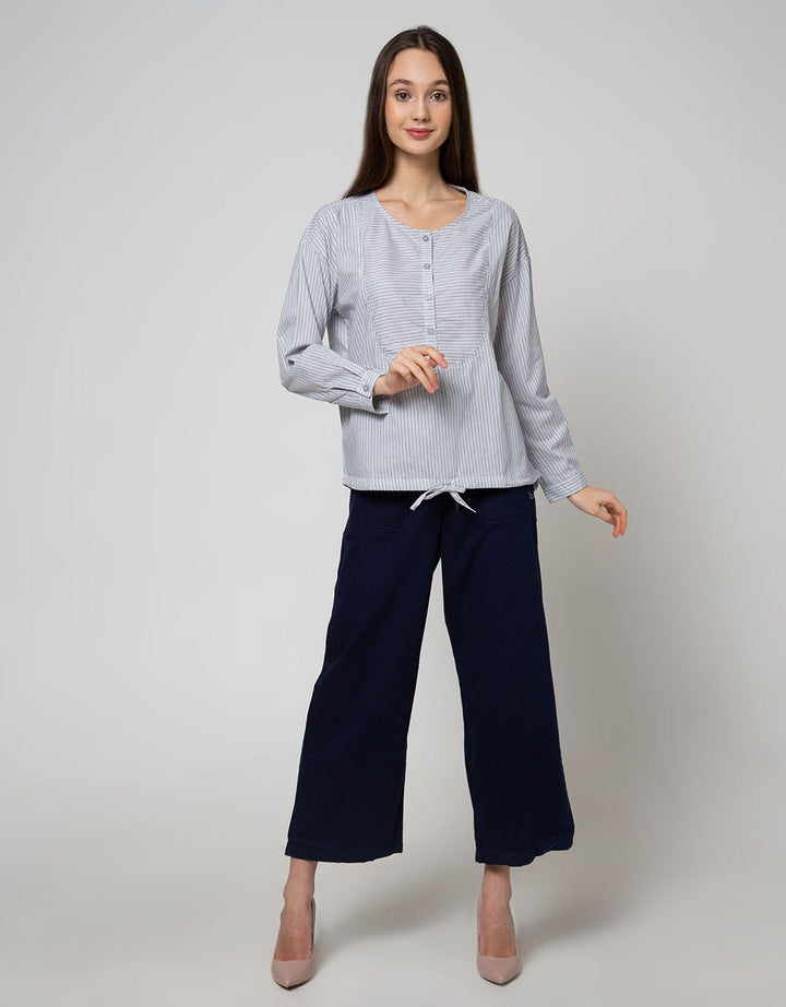 Triset Casual Blouse Stripe Full Print