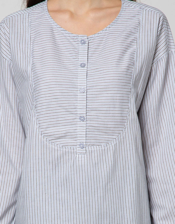 Triset Casual Blouse Stripe Full Print