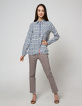 Triset Ladies Casual Blouse Plaid Look