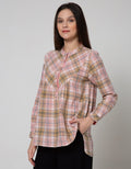 Triset Ladies Plaid Casual Blouse