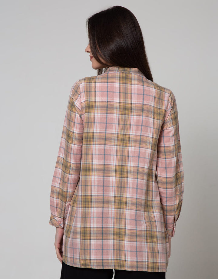 Triset Ladies Plaid Casual Blouse