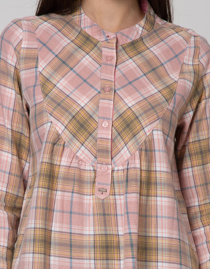 Triset Ladies Plaid Casual Blouse