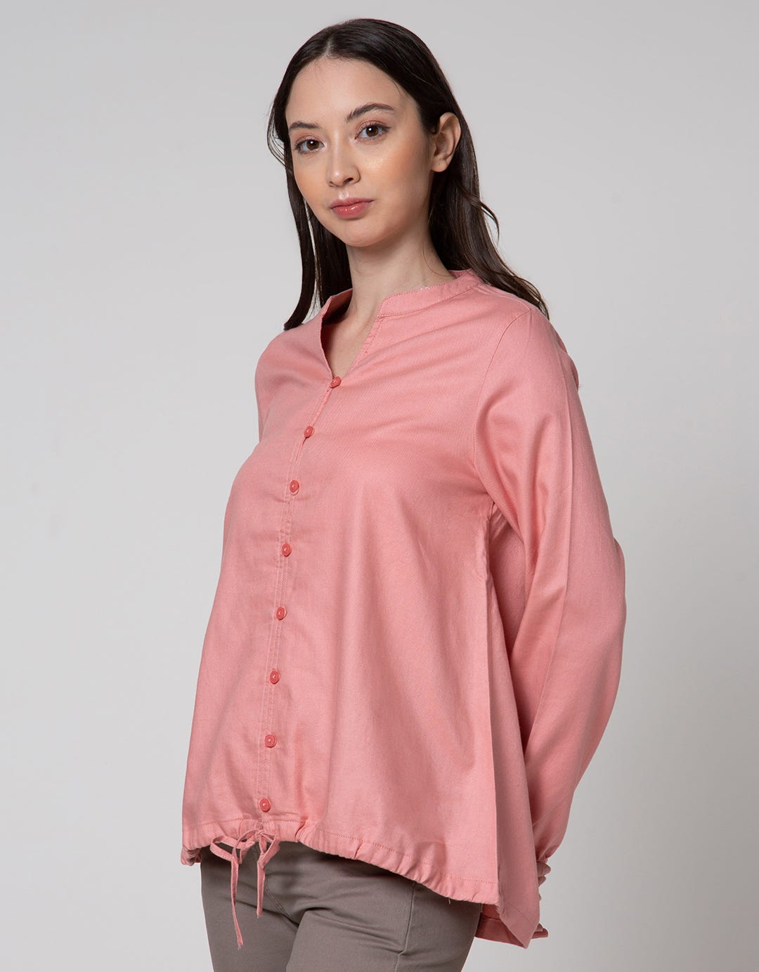Triset Casual Drawstring Bottom Blouse