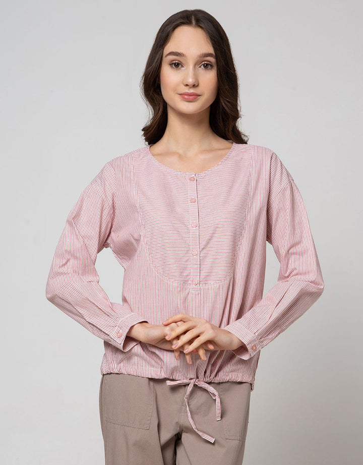 Triset Casual Blouse Print Garis