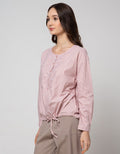 Triset Casual Blouse Print Garis