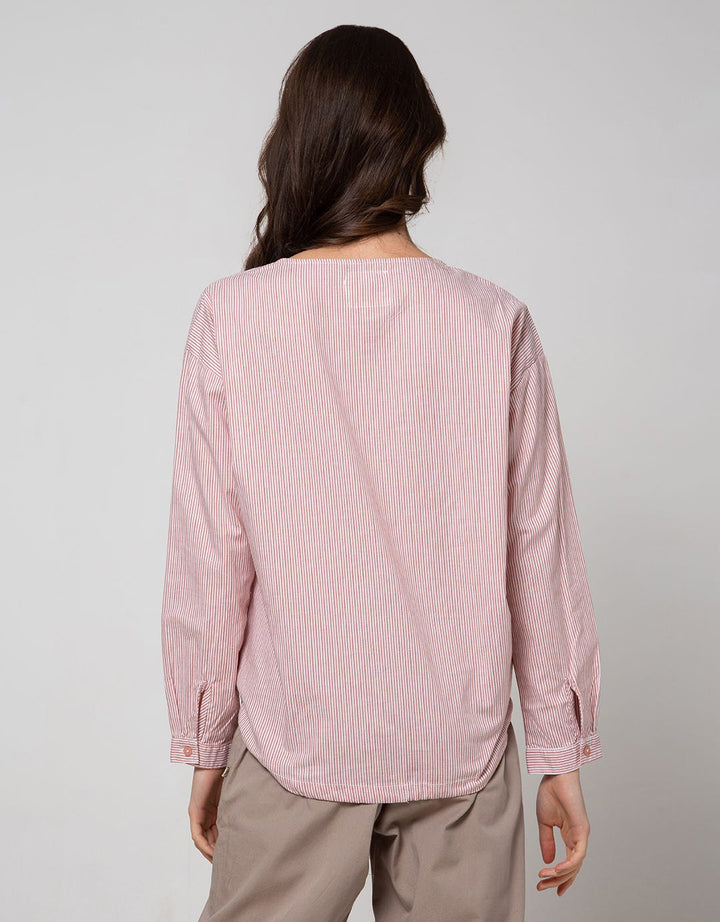 Triset Casual Blouse Print Garis