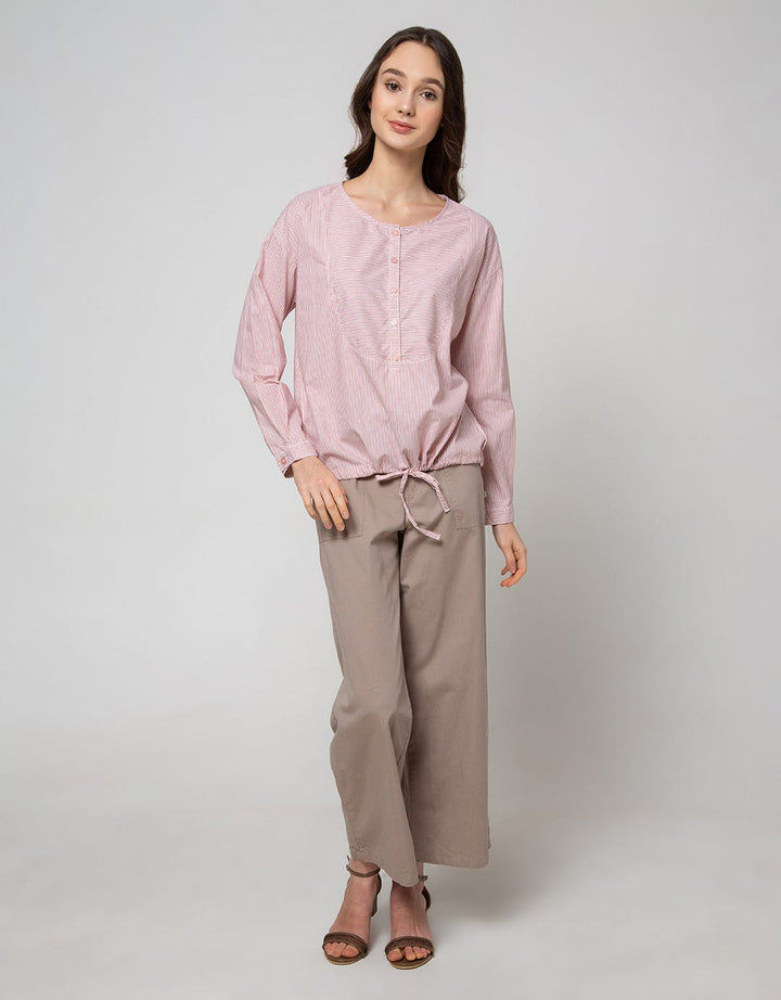 Triset Casual Blouse Print Garis
