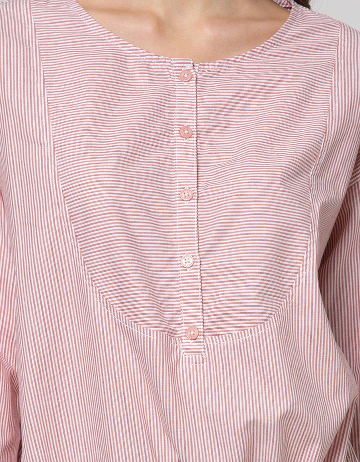 Triset Casual Blouse Print Garis