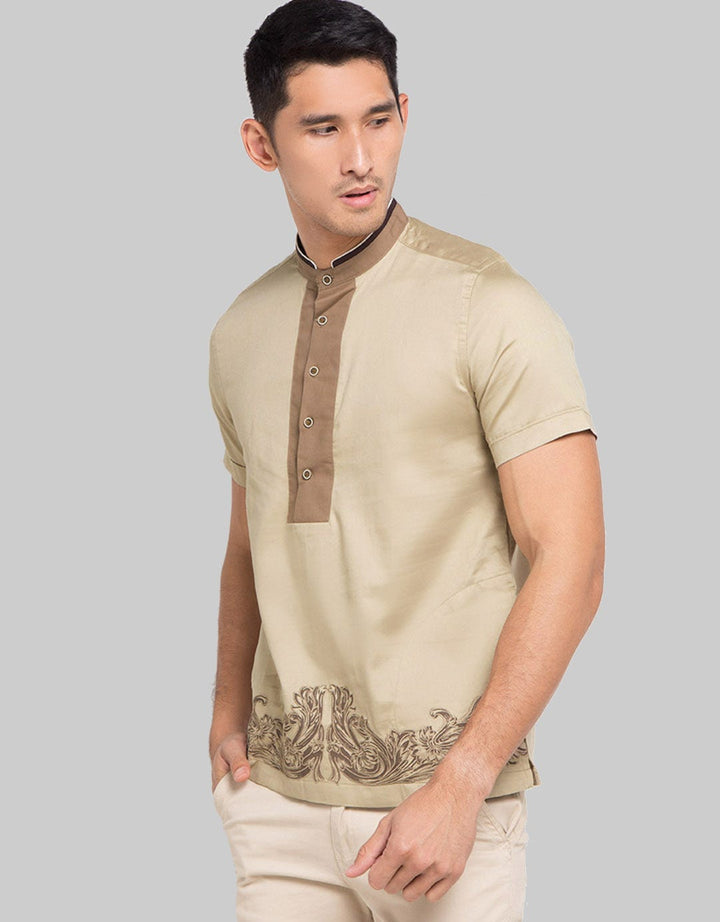 MOC Baju Koko Lengan Pendek Waffel Pria