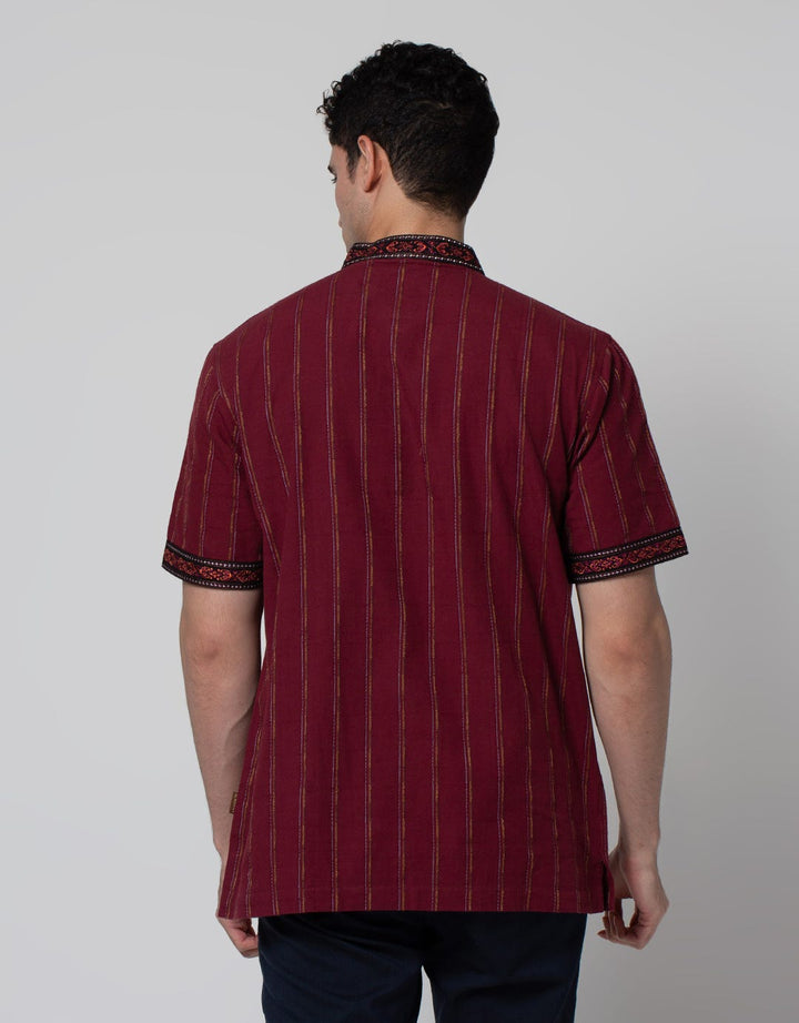 Al Mustika Garnet Baju Koko Lengan Pendek