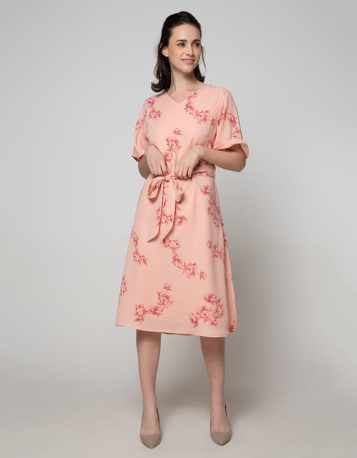St. Yves Short Sleeve Midi Dress Cny Flower