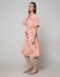 St. Yves Short Sleeve Midi Dress Cny Flower
