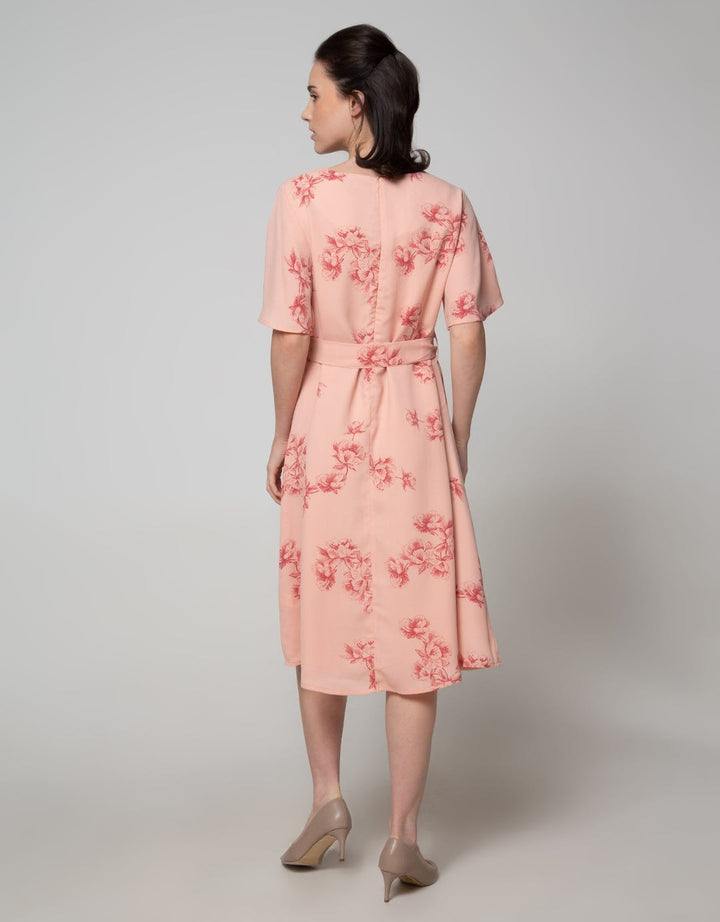 St. Yves Short Sleeve Midi Dress Cny Flower