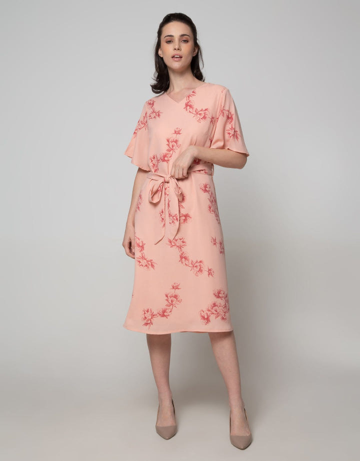 St. Yves Short Sleeve Midi Dress Cny Flower