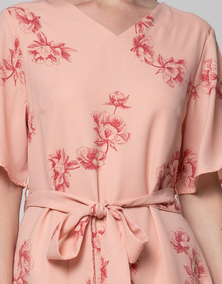 St. Yves Short Sleeve Midi Dress Cny Flower