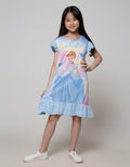 Disney Short Sleeve Midi Dress Ruffle Cinderella