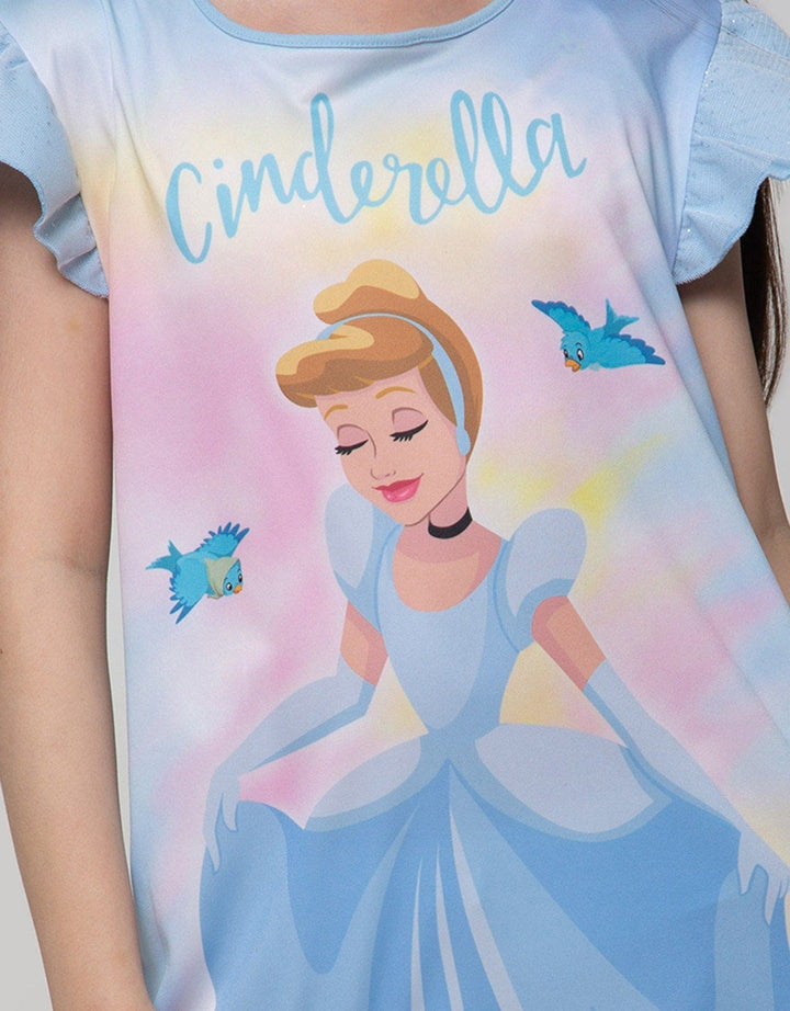 Disney Short Sleeve Midi Dress Ruffle Cinderella