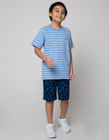 Nevada Short Sleeve T-Shirt Slub Print Stripe