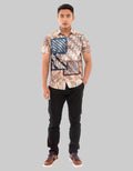 Moc Men's Short Sleeve Batik Shirt Modern Fit Saloka