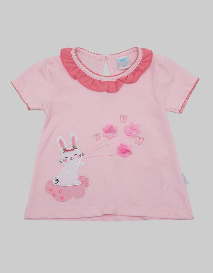 Pipiniko Short Sleeve T-Shirt Top Ruffle Rabbit