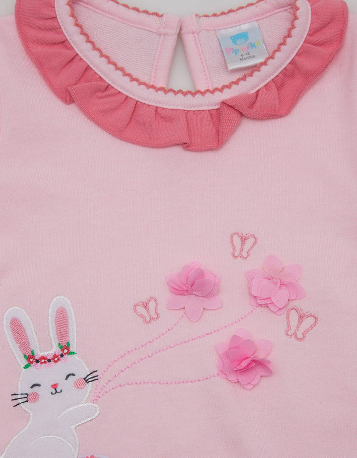 Pipiniko Short Sleeve T-Shirt Top Ruffle Rabbit