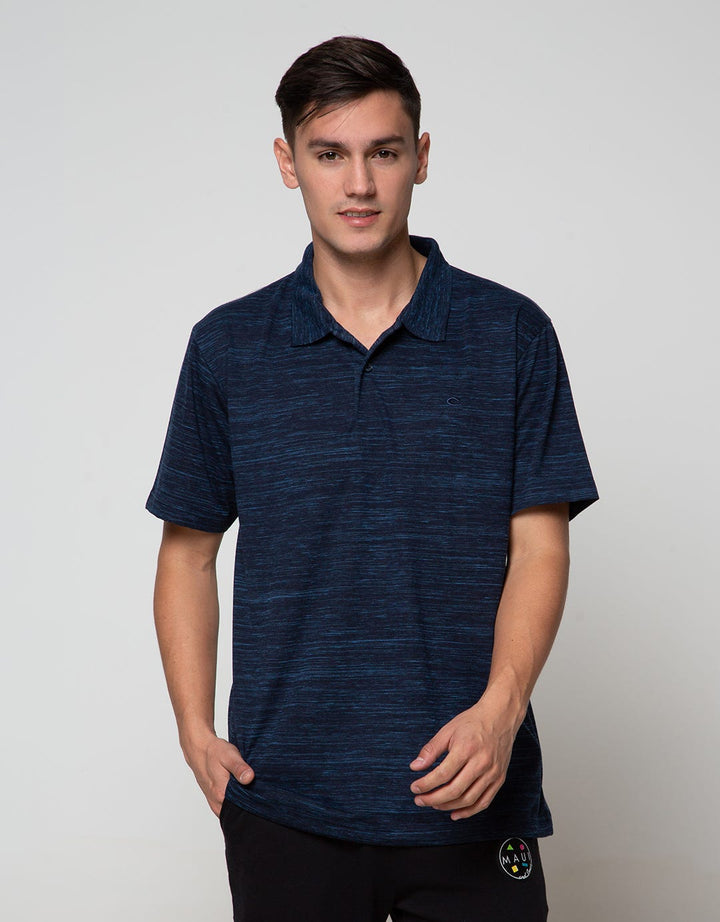 Cole Short Sleeve Polo Shirt Solid Melange Jaq Collar