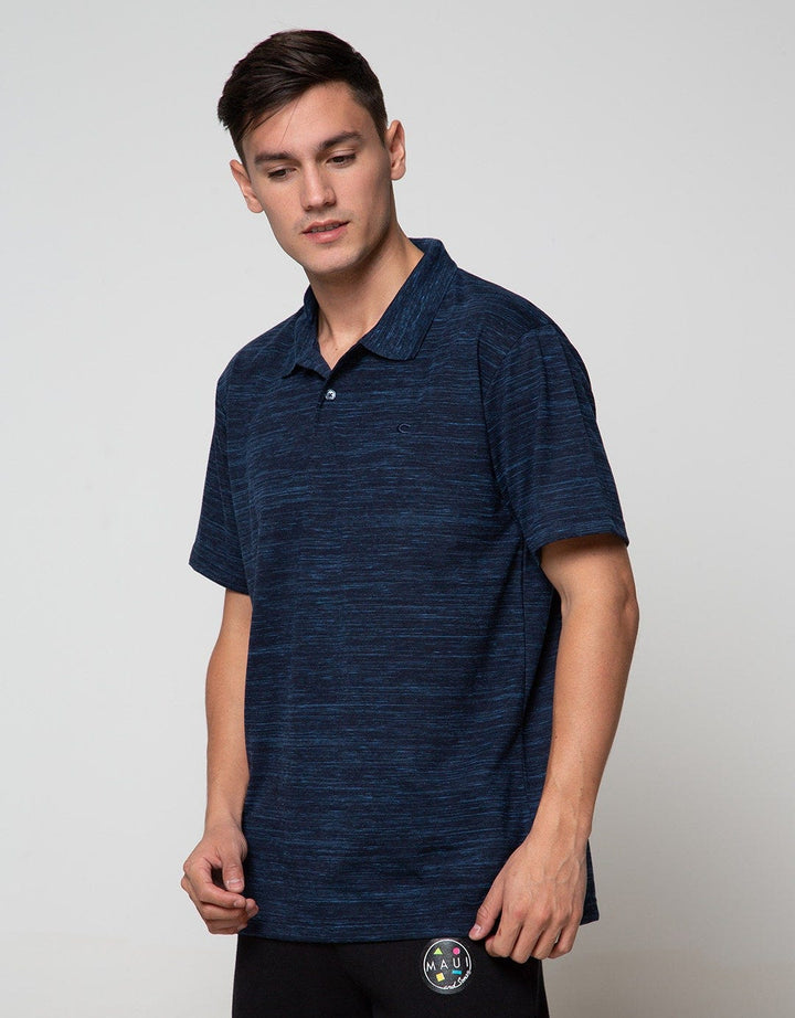 Cole Short Sleeve Polo Shirt Solid Melange Jaq Collar