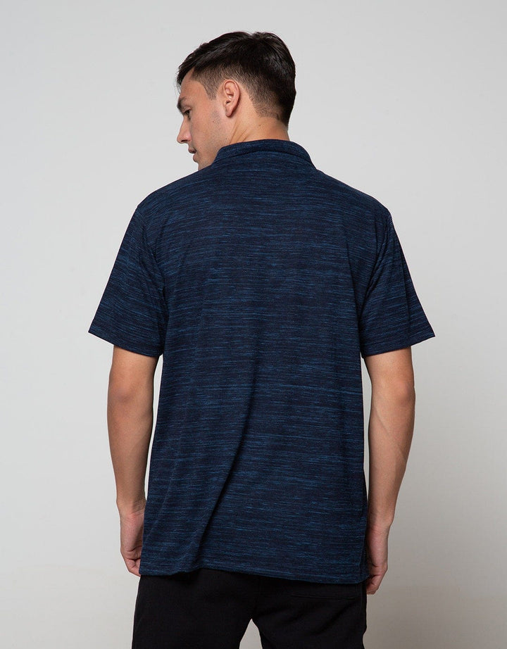Cole Short Sleeve Polo Shirt Solid Melange Jaq Collar