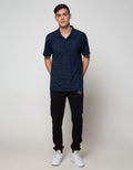 Cole Short Sleeve Polo Shirt Solid Melange Jaq Collar