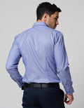 Stanley Adams Long Sleeeve Shirt Texture Slim Blue Spread Collar