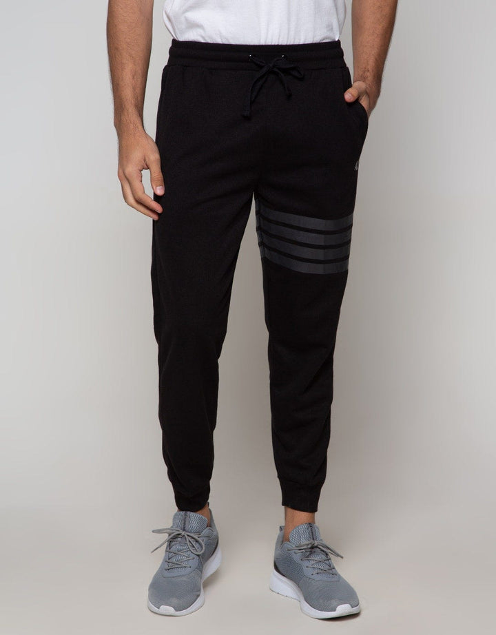 American Jeans Jogger With Stripe Print On Left Side