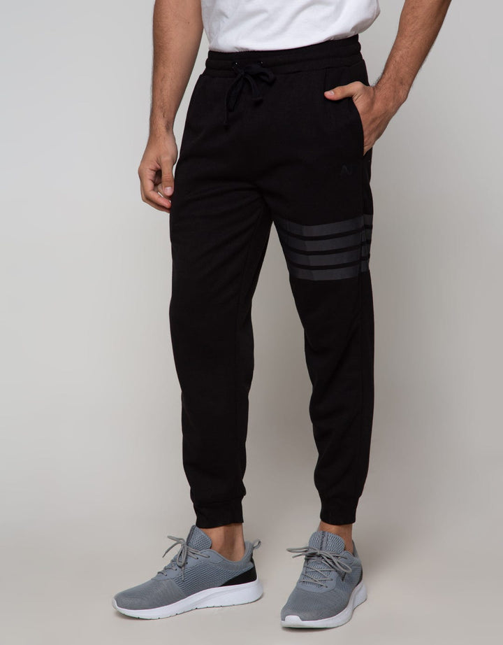 American Jeans Jogger With Stripe Print On Left Side
