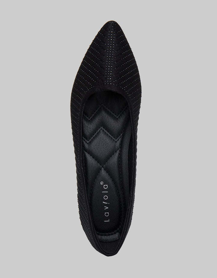 Laviola Pointy Beads Flat Shoes Wanita