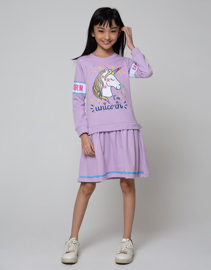 Aero Long Sleeve Unicorn Midi Dress