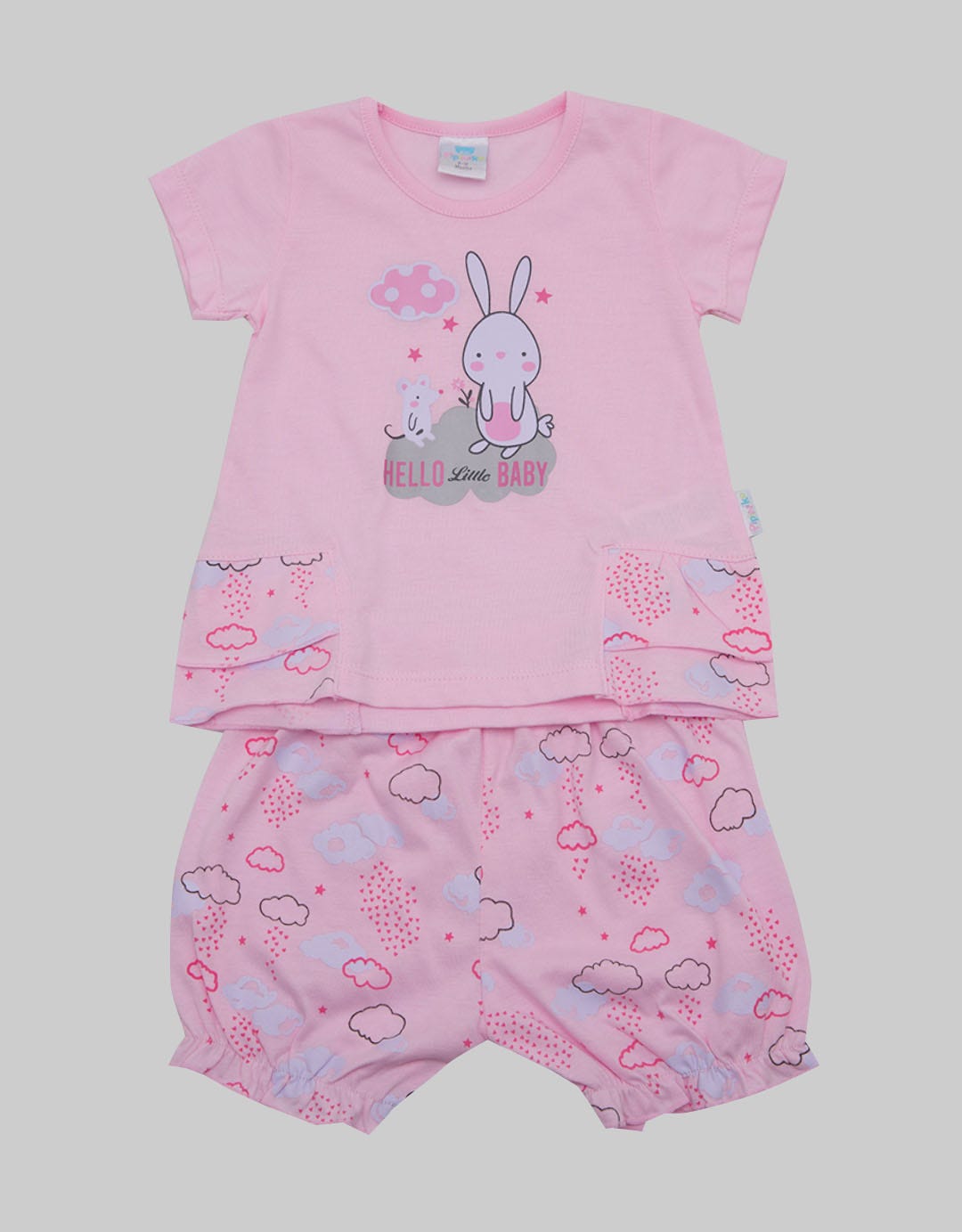 Pipiniko Top - Bottom Set Bunny Hello There