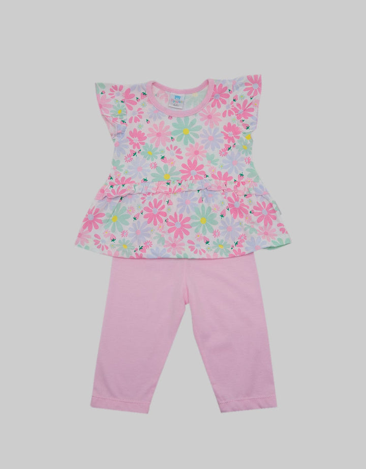 Pipiniko Top - Bottom Set Flower With Ruffle