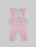 Pipiniko Top - Bottom Set Flower With Ruffle