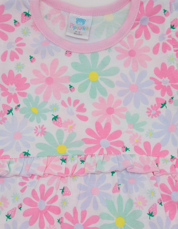 Pipiniko Top - Bottom Set Flower With Ruffle